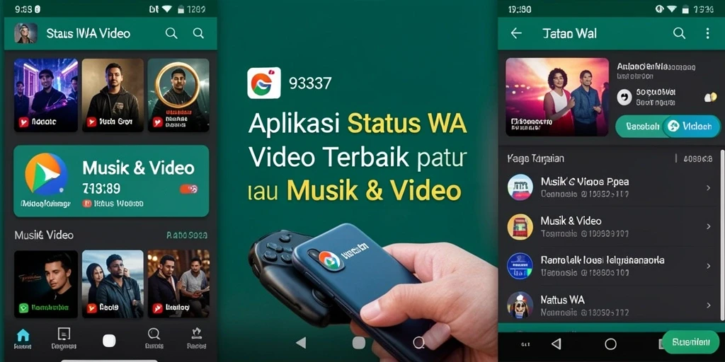 Tampilan antarmuka aplikais Status WA Video yang menarik dan mudah digunakan.
