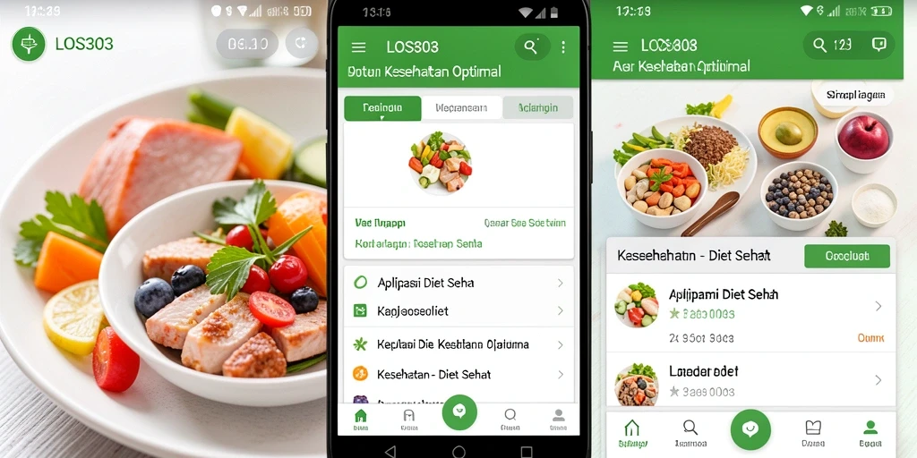 Tampilkan fungsi Diet Sehat aplikasi LOS303 yang intuitif.