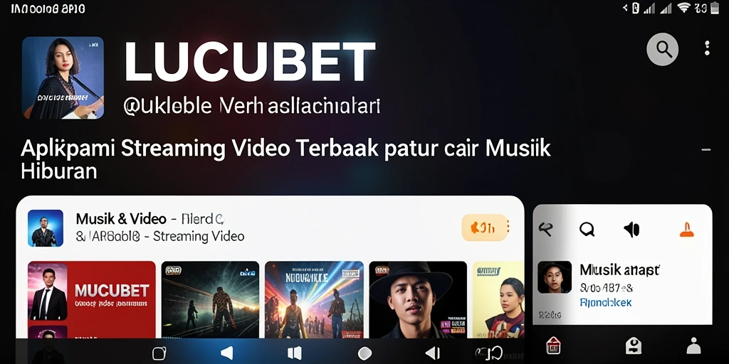 Antarmuka aplikasi LUCUBET dengan fitur Streaming Video yang intuitif.