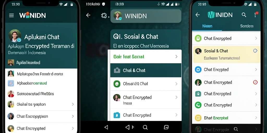 Tampilan antarmuka utama aplikasi WINIDN dengan fitur Chat Encrypted.