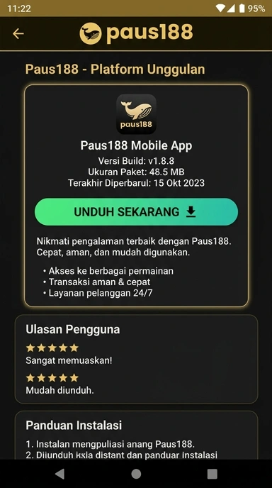 Tampilan halaman APK paus188