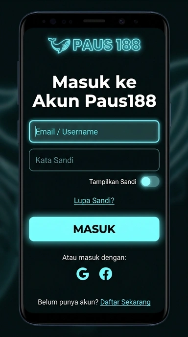 Tampilan halaman login paus188